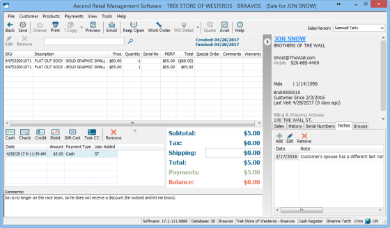 Schermafbeelding van het scherm Transacties