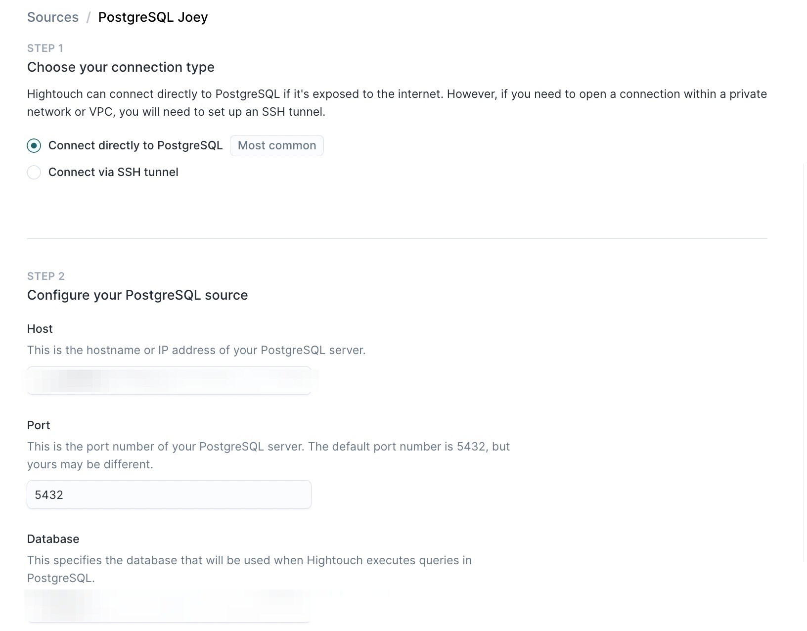 PostgreSQL Joey - Sources - Hightouch 2023-08-08 at 9.19.40 PM