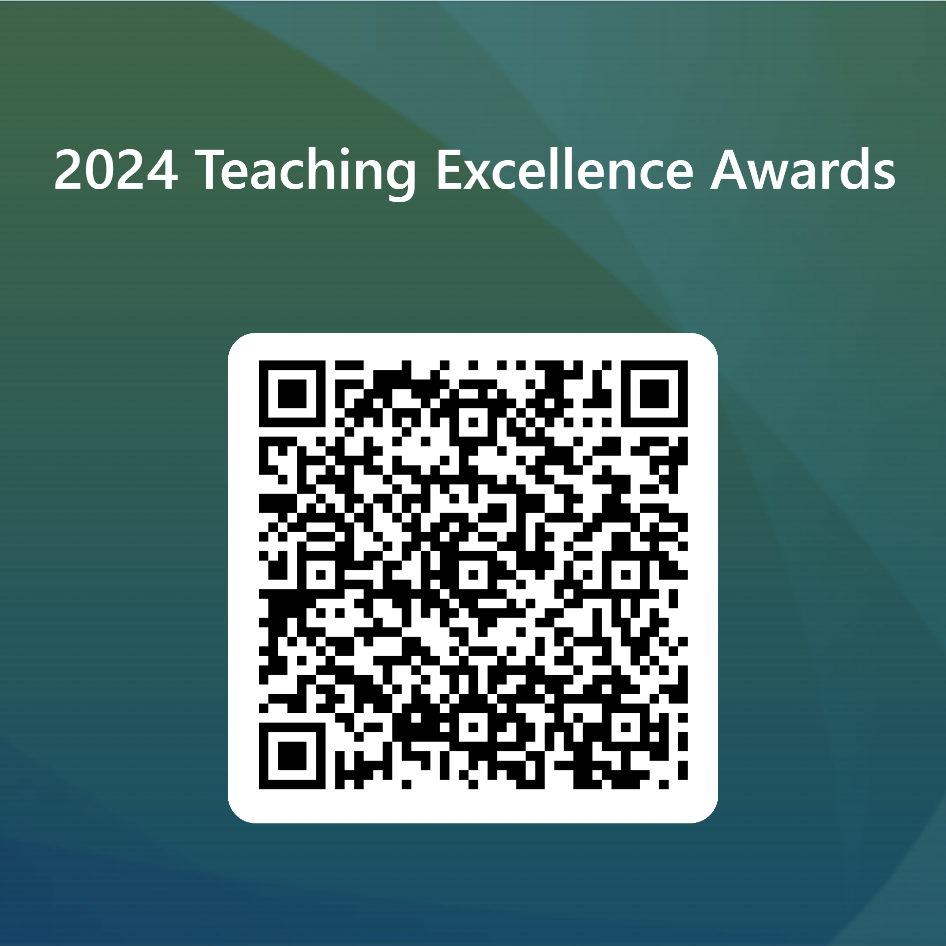QR code for 2023 Teaching Excellence Awards nomination form.