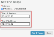Image is highlighting and demonstrating what it looks like to enter a single IP address.