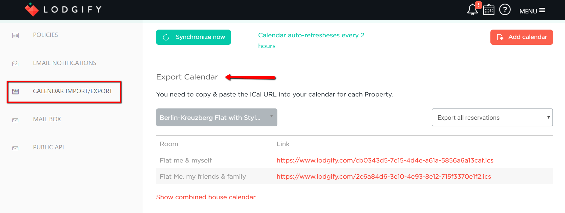 export just calendar and tasks