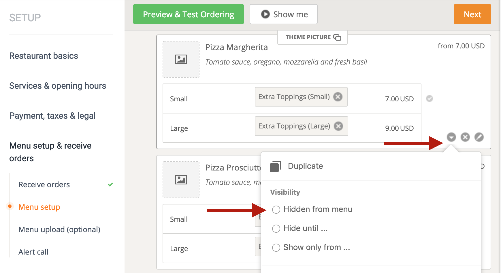 Can the restaurant modify or edit an order after being placed? 1
