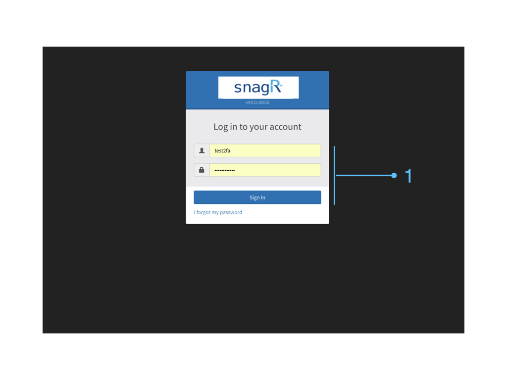 SnagR Ltd — Login with Two-Factor Authentication
