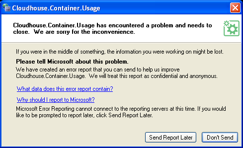 Example of error on XP