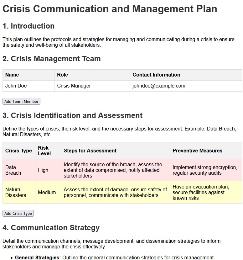 Example Crisis Communication and Management Plan With Downloadable Template