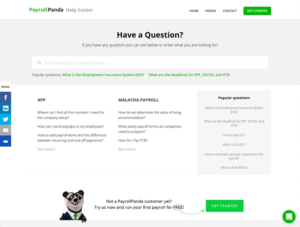 PayrollPanda's internal knowledge base