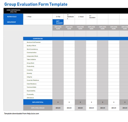 Group Evaluation Assessment Performance Review