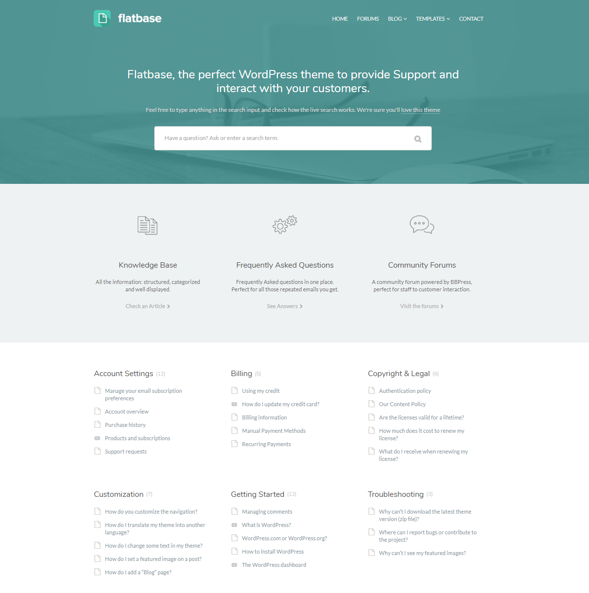Flatbase Wordpress Knowledge Base Theme