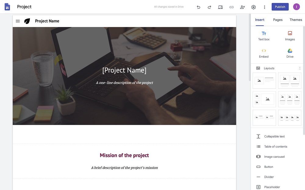 Google Sites Template (The Project)
