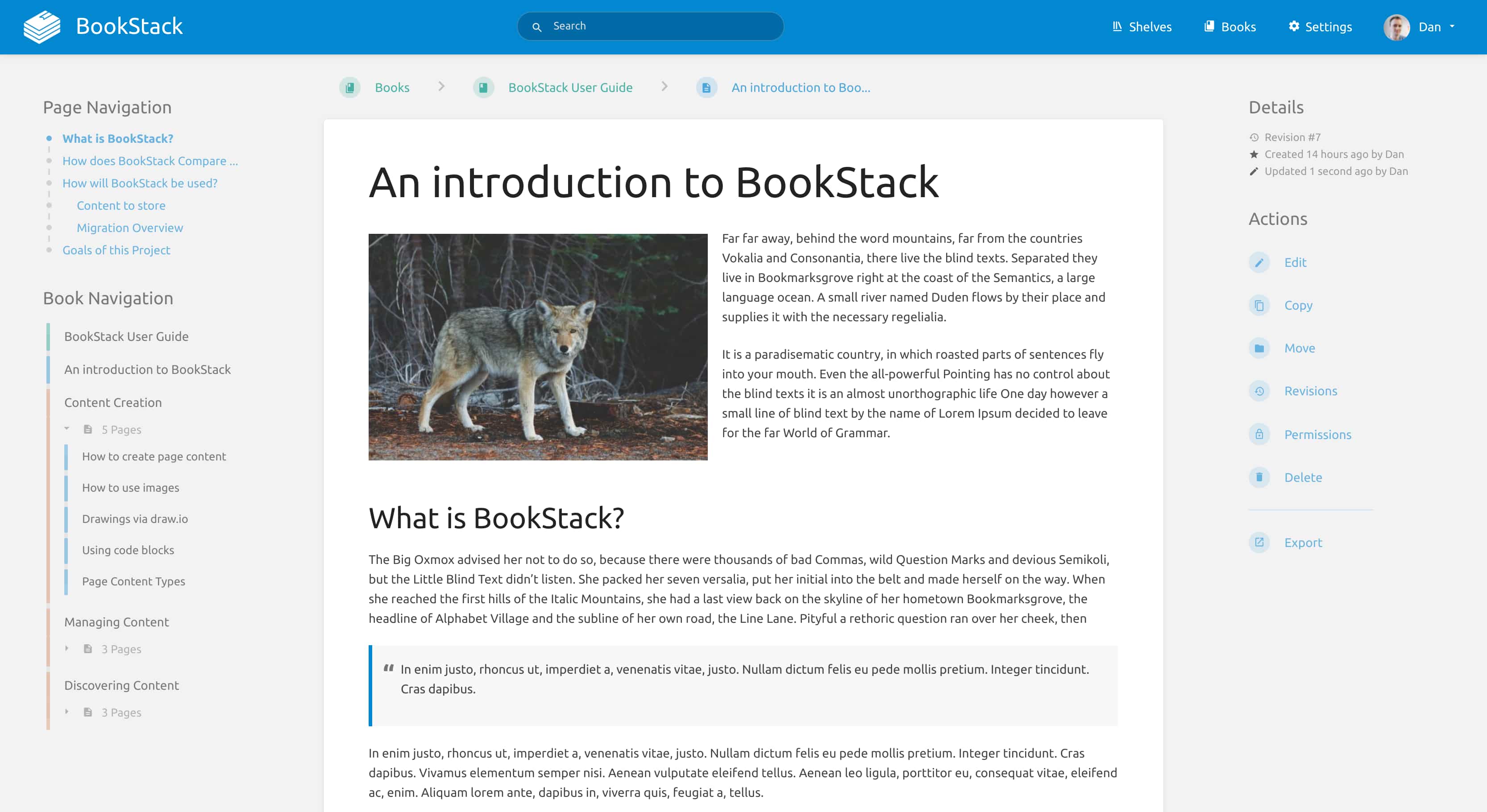 BookStack open source knowledge base software