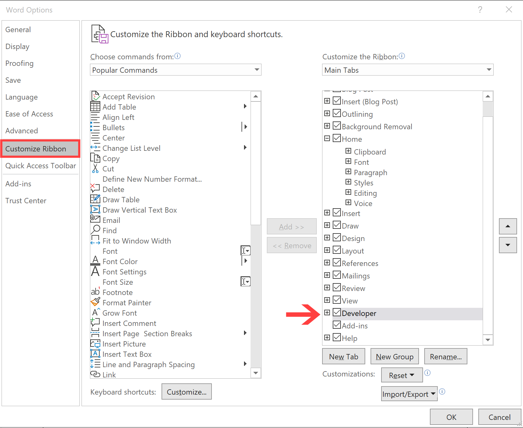 how to enable equation editor in word 365