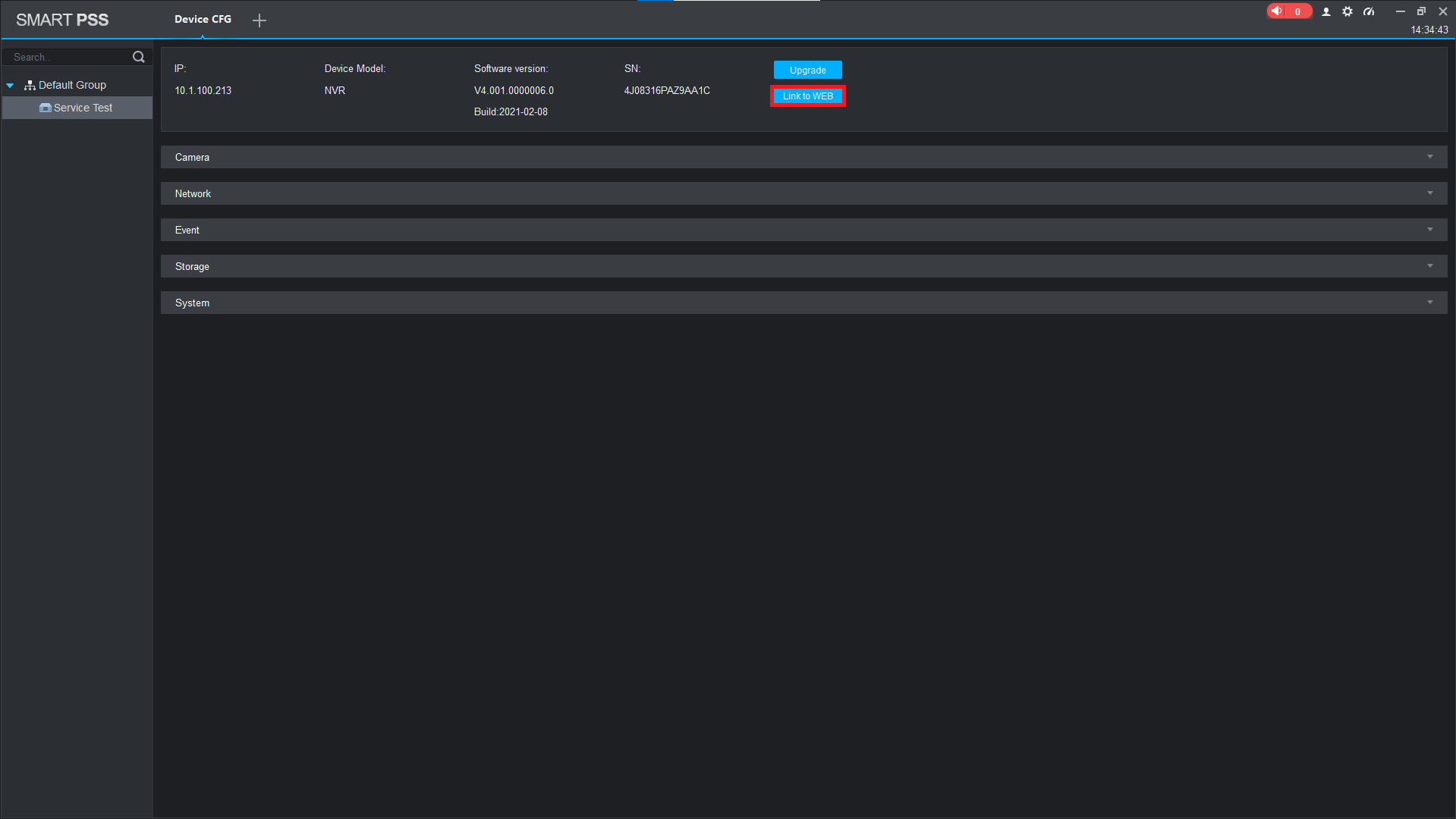 Accessing The Web Interface Via Smart PSS Cornick