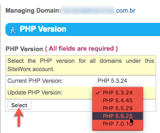 How to change PHP versions in SiteWorx - Nexcess