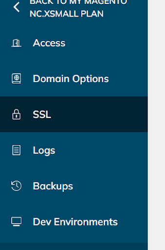 SSL Option on Your Site Panel