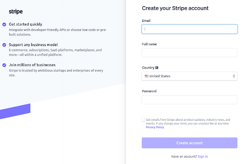 Create Your Stripe Account