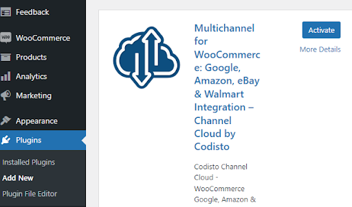 Walmart Marketplace Integration: Activate button.