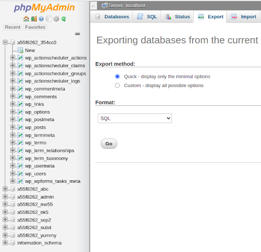 Exporting Databases