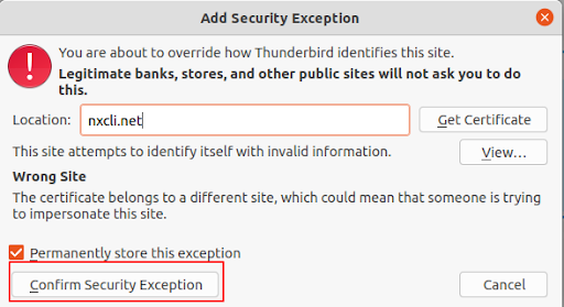 Add Security Exception
