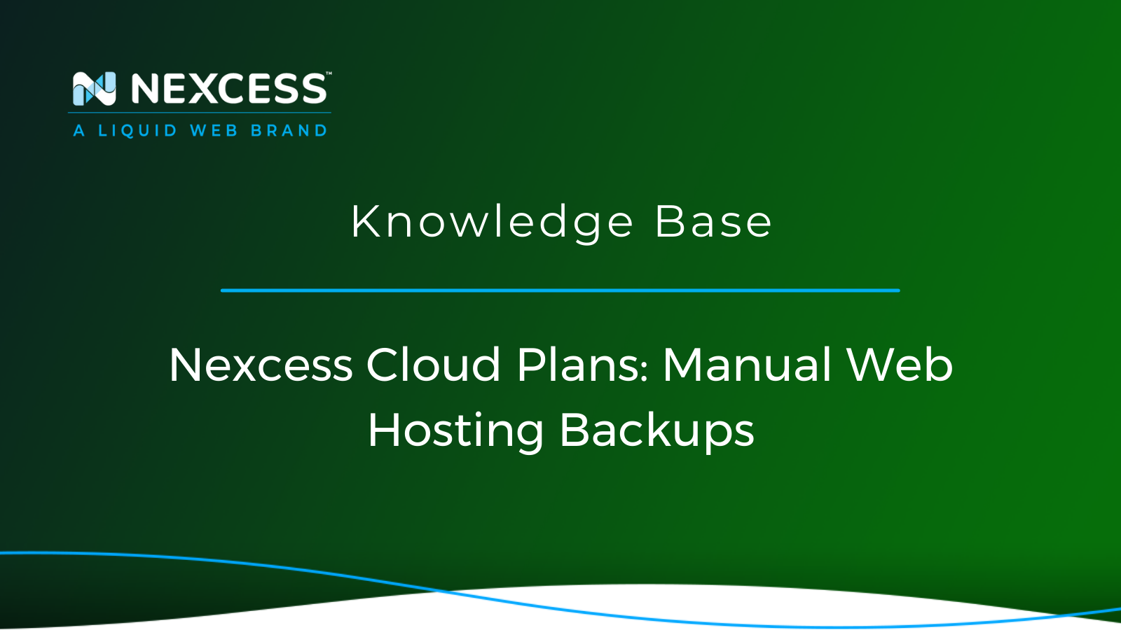 Nexcess Cloud Plans: Manual Web Hosting Backups