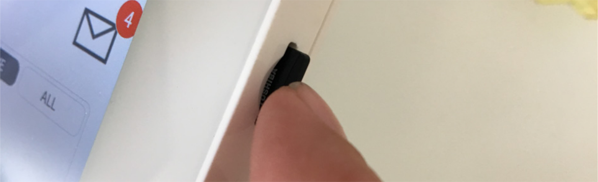 SD Card slot on right side of panel