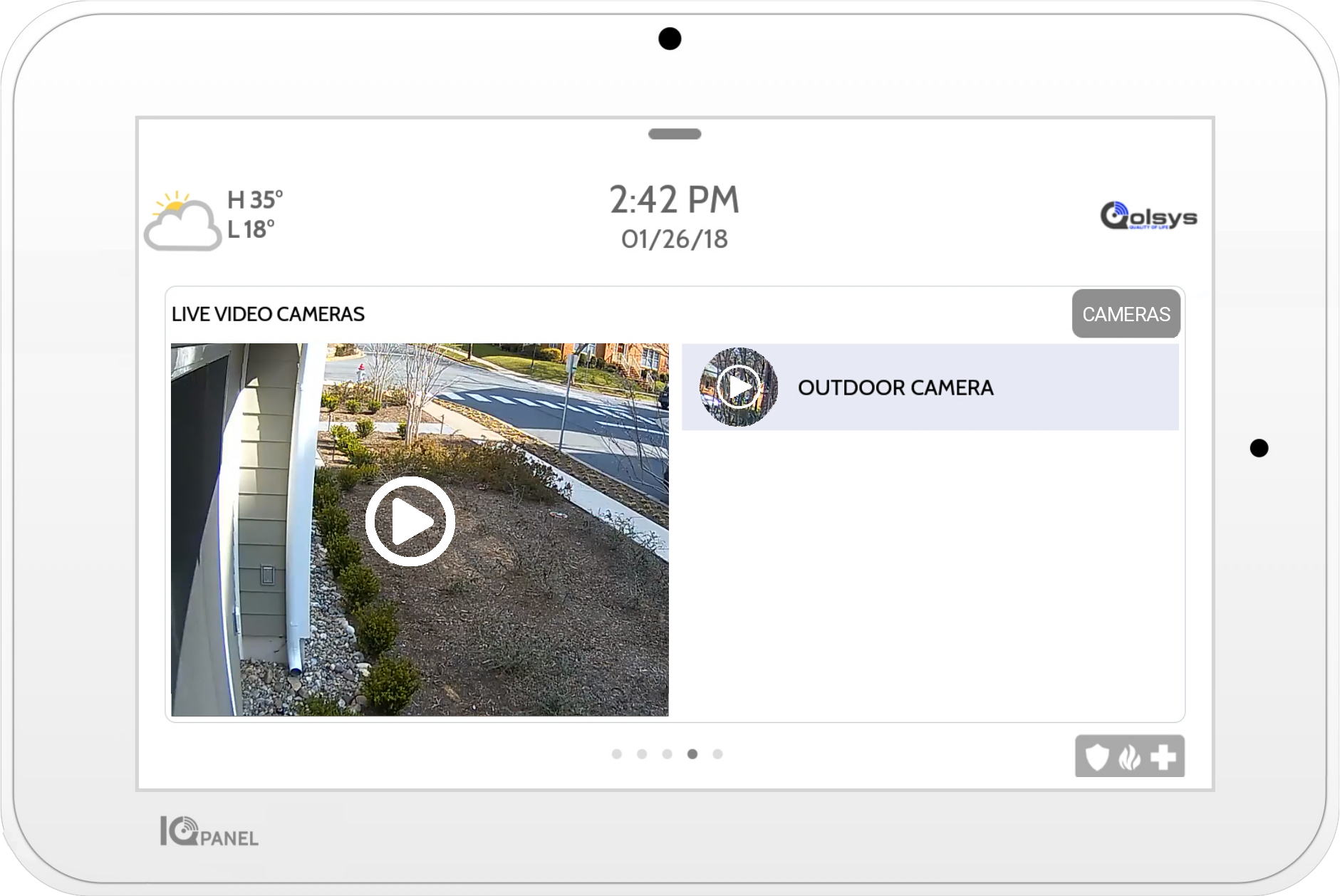 Image of the Qolsys Live Video Feed screen