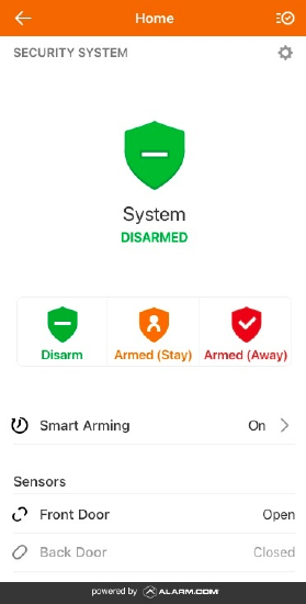 Smart Arming on app