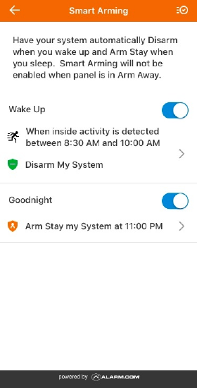 Smart Arming on app_configure
