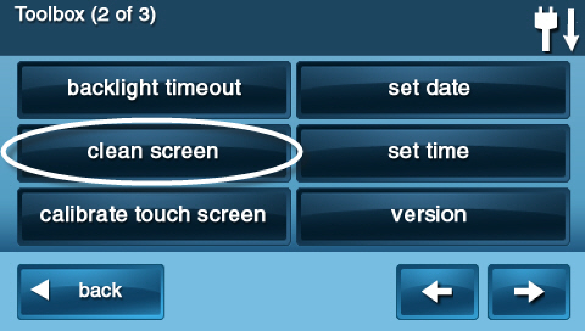 Clean Screen Button