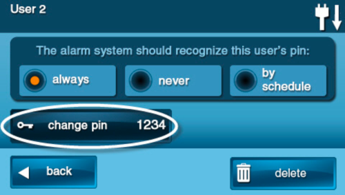 tap the change pin button