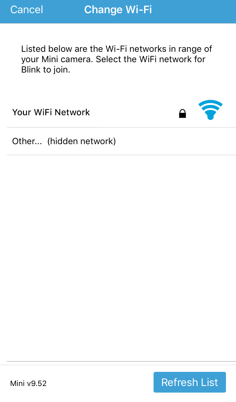 réseaux Wi-Fi disponibles