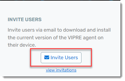 Screenshot: Invite users via email or view invitations