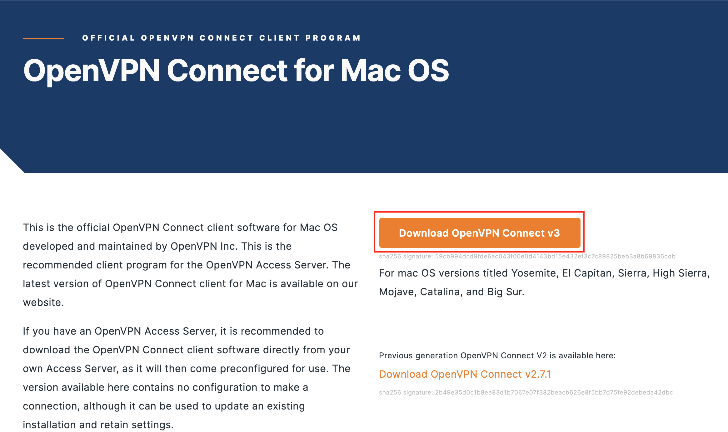 openvpn access server update mac
