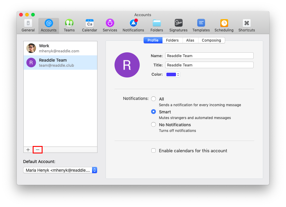 spark for mac custom mail server settings