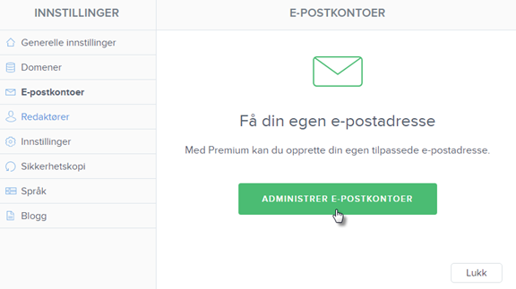 Administrere e-postkontoer