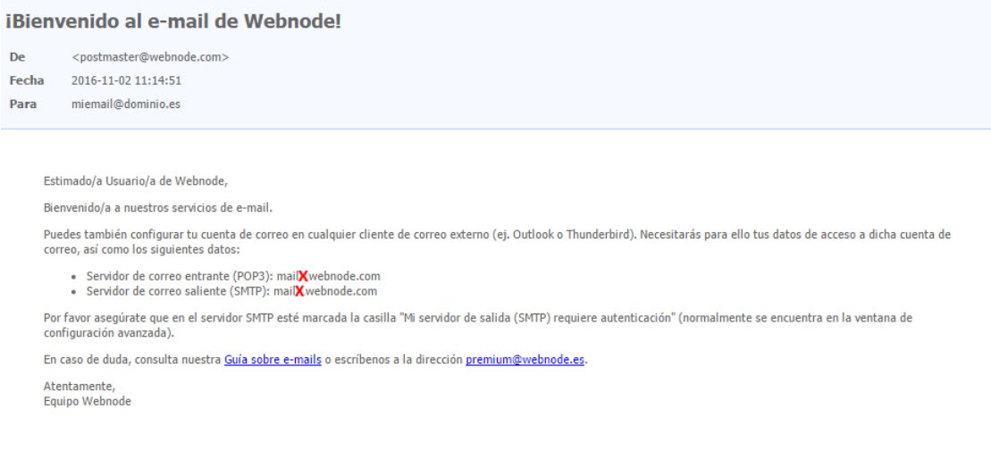 Bienvenido al e-mail de Webnode