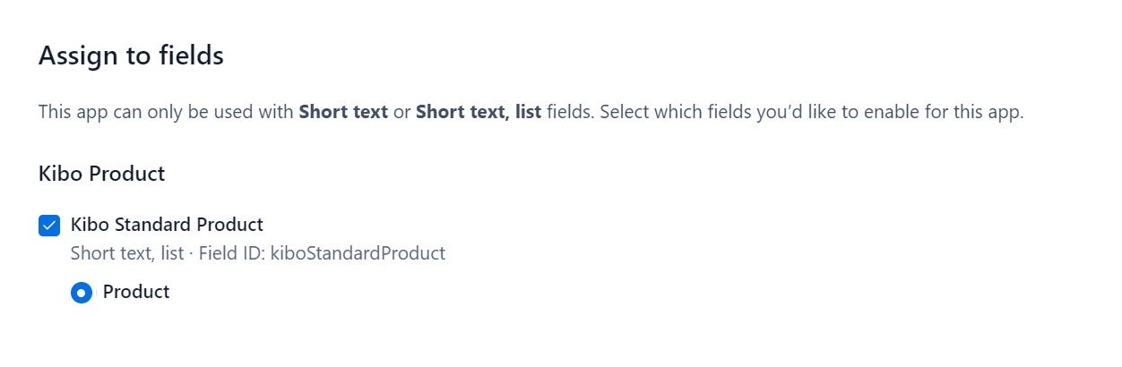 Assign to fields window with check-box to select appropriate fields 