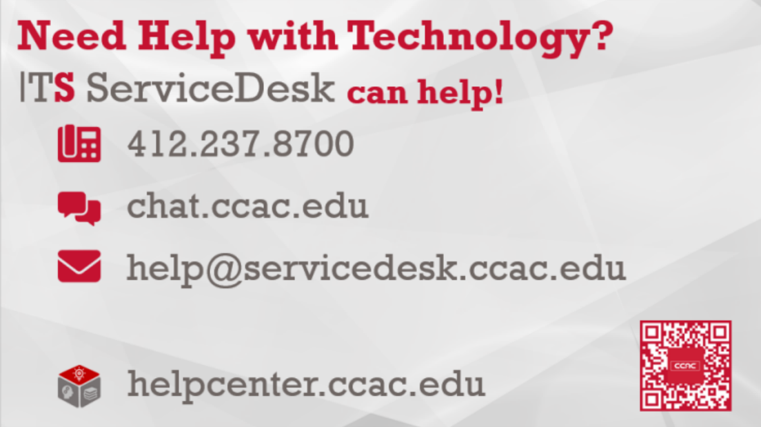 Contact Information for the CCAC Service Desk