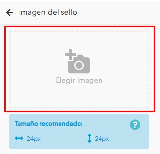 Elegir imagen resaltado, mostrando el tamaño recomendado para la imagen en la parte inferior