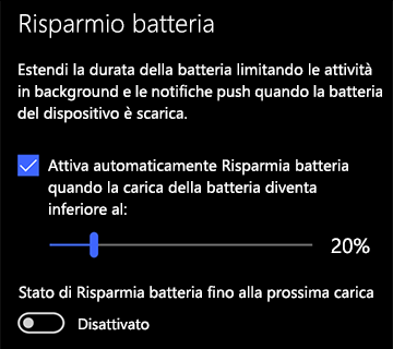 Image of Battery Saver settings