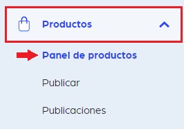 Acessar a aba Productos no Astroselling.