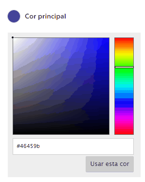 GIF de exemplo para escolher e usar uma nova cor