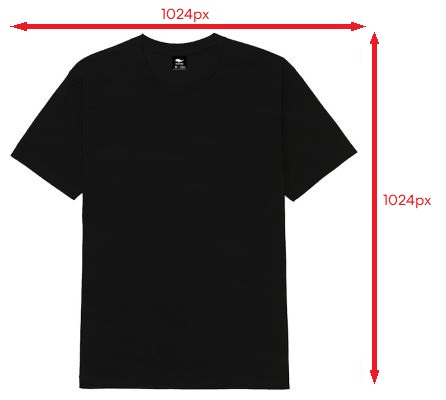 Exemplo de tamanho da imagem, com linhas vermelhas na parte superior e lateral direita da foto e "1024px" escrito