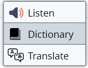 highlighted text listen button image