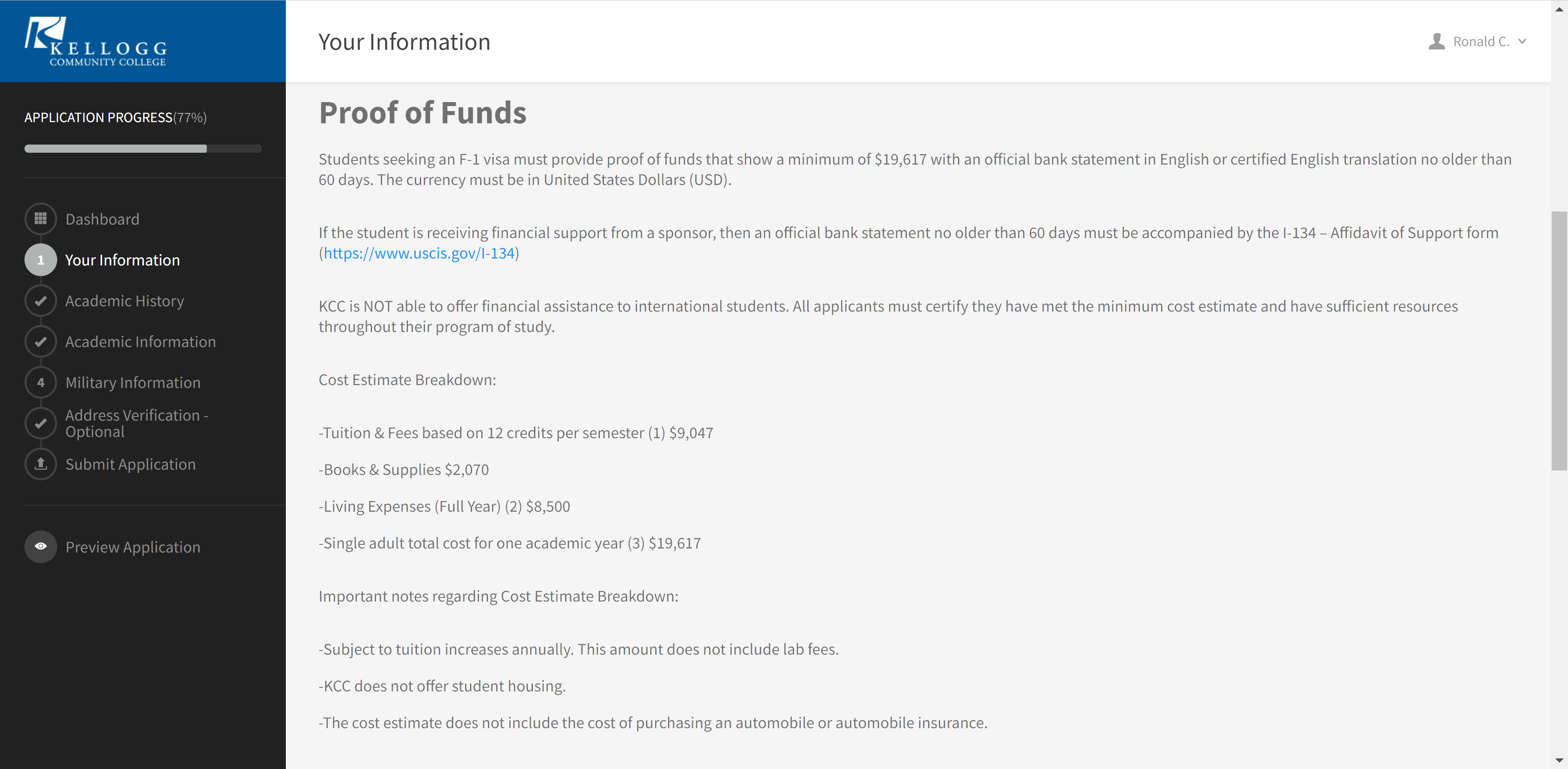 Proof of funds information image