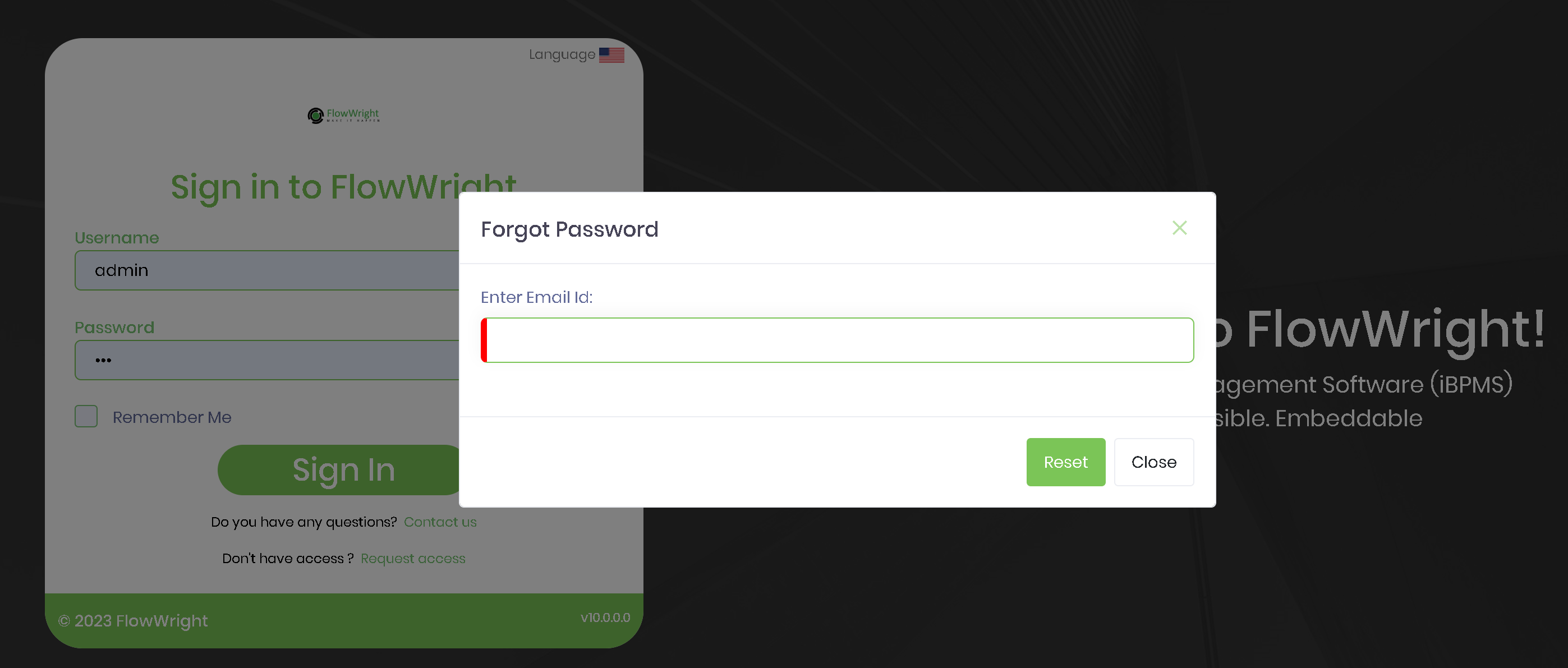Login forgot password