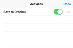 Turn on Save to Dropbox and tap Done