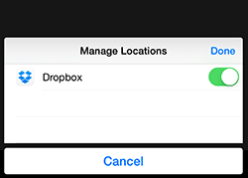 Turn on Dropbox and tap Done
