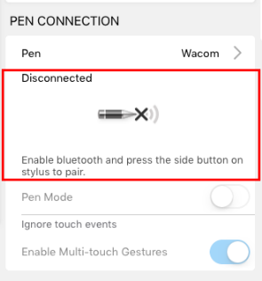Pen > Wacom Stylus in Sketchbook Mobile