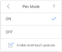 Pen Mode enabled