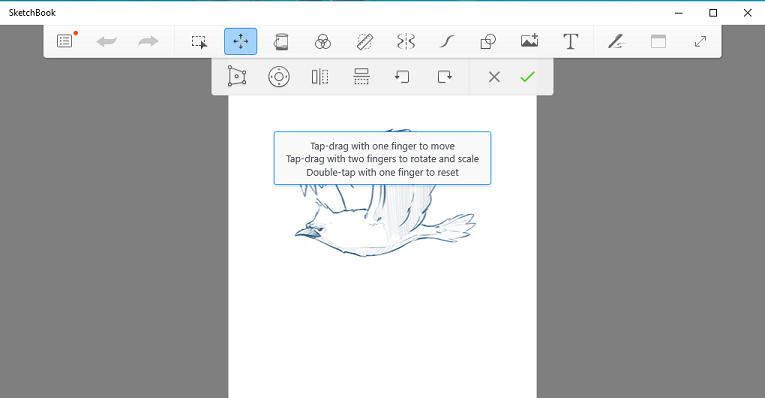 Distort tool in Sketchbook for Windows 10